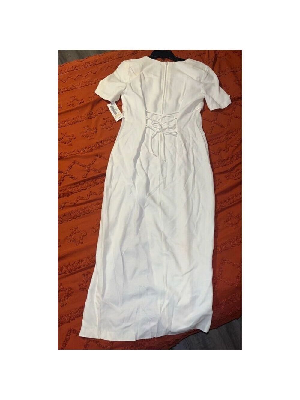 Vintage Sears dress BNWT size 7/8 Be Smart long satiny creamy - Picture 9 of 16